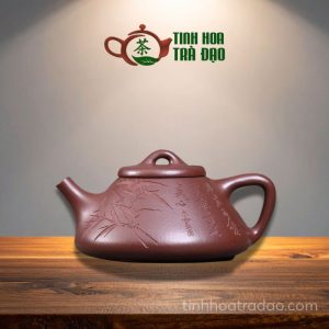 Ấm Tử Sa Thạch Biều Tử Dã Khắc Trúc Tử Nê 190ml - ATS002