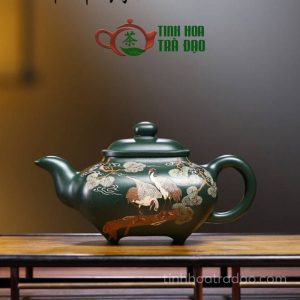 Ấm Tử Sa Tứ Phương Truyền Lô Tùng Hạc Diên Niên Lục Nê Thời Dân Quốc 300ml - ATS102