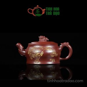 Ấm Tử Sa Miêu Kim Long Hành Thiên Hạ Hồng Đáy Tào Thanh 400ml - ATS116