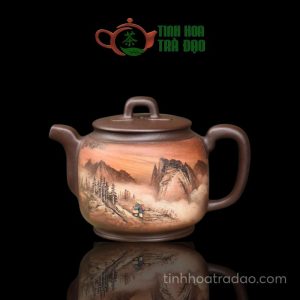 Ấm Tử Sa Cao Ngọc Đới Sơn Thủy Lão Tử Nê 500ml - ATS120