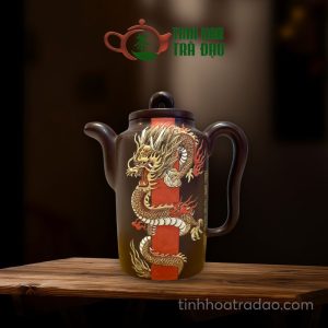 Ấm Tử Sa Tập Tư Vẽ Rồng Lão Tử Nê 440ml - ATS127