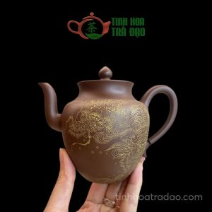 Ấm Tử Sa Cung Đăng Thanh Long Xuất Hải Lão Tử Nê 220ml - ATS130
