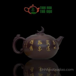 Alternative view of Ấm Tử Sa Tây Thi Họa Tước Hoa Nhũ Kim Lão Tử Nê 400ml - ATS133