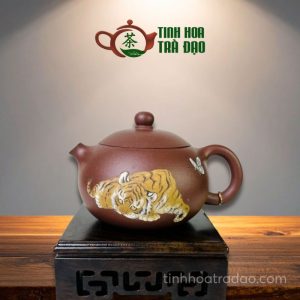 Ấm Tử Sa Tây Thi Vẽ Hổ Đáy Táo Thanh 200ml - ATS138