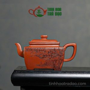 Ấm Tử Sa Tứ Phương Tùng Vân Thiền Cảnh Lão Chu Nê 250ml - ATS143