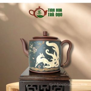 Ấm Tử Sa Cao Đức Chung Đắp Cữu Vĩ Hồ Lão Tử Nê 240ml - ATS150