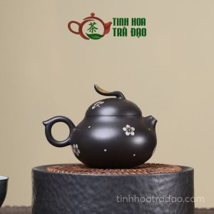 Alternative view of Ấm Tử Sa Ngọc Thố Vẽ Hoa Kim Ngân Hắc Nê 140ml - ATS153