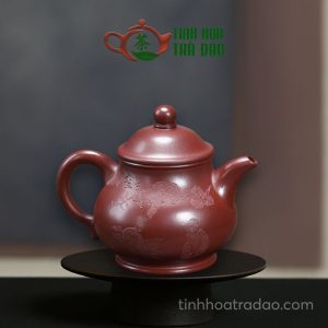 Alternative view of Ấm Tử Sa Phan Hồ Khắc Hầu Tôn Hái Đào Tử Nê 200ml - ATS159