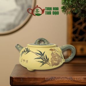 Ấm Tử Sa Thạch Biều Vẽ Chim Đoàn Nê 230ml - ATS166