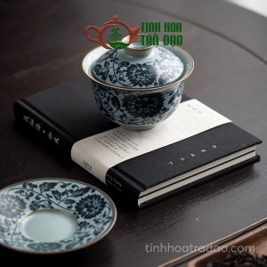Alternative view of Chén Khải Đức Hoá Hoạ Tiết Sen Cổ Điển 140ml - CK03