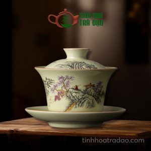 Chén Khải Như Dao Phong Cảnh Cổ Điển Có Vân Nứt Tự Nhiên 130ml - CK04