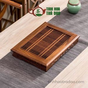 Khay Trà Gỗ Cánh Gà Có Ngăn Chứa Nước 36x26x5.5cm - KTG26