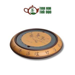 Alternative view of Khay Trà Tròn Tử Sa Trúc Báo Bình An ĐK 36cm - KTS01