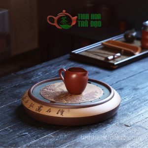 Alternative view of Khay Trà Tròn Tử Sa Thâm Sơn Thanh Viễn ĐK 31cm - KTS03