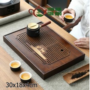 Khay Trà Tre Khắc Hươu Cỡ Nhỏ 30x18x4cm - KTT04