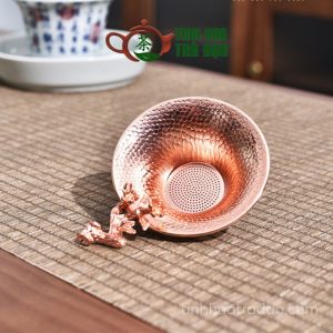 Phễu Lọc Trà Bằng Đồng Đỏ Liền Khối Mai Hoa LT01