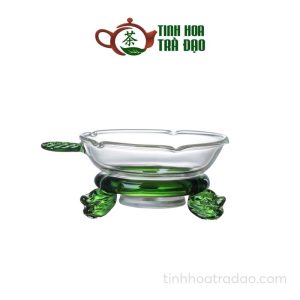 Phễu Lọc Trà Thủy Tinh Lưới Lọc Trong Suốt Lá Xanh LT03