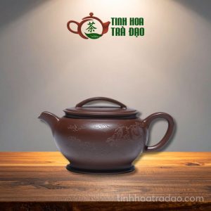 Ấm Tử Sa Hán Oa Hiệu Văn Cẩm Khắc Xuân Điểu Minh Tử Nê 220ml - ATS010