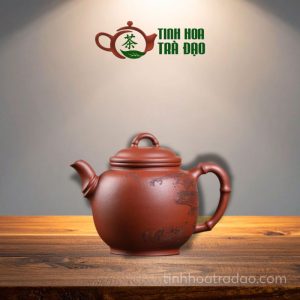 Ấm Tử Sa Cao Trúc Khắc Phong Sinh Thủy Khởi Hồng Thanh Thủy Nê 250ml - ATS024