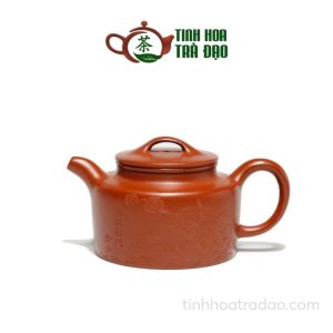 Ấm Tử Sa Diên Niên Đức Chung Khắc Rồng Chu Nê 190ml - ATS039
