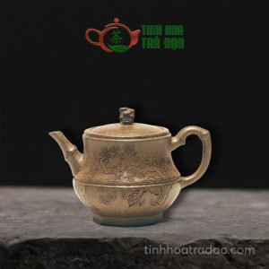 Ấm Tử Sa Trúc Tiết Khắc Phong Cảnh Trầm Hương Nê 220ml - ATS044
