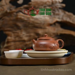 Alternative view of Ấm Tử Sa Trì Điếu Hàn Giang Vẽ Ẩn Sĩ Câu Cá Thiên Tinh Nê 220ml - ATS064