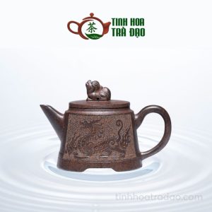 Ấm Tử Sa Kim Chung Khắc Rồng Tử Nê 280ml - ATS078