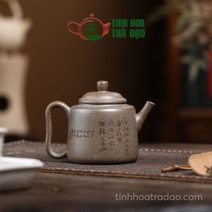 Alternative view of Ấm Tử Sa Đức Chung Dáng Cao Khắc Trúc Thanh Đoạn Nê 230ml - ATS087