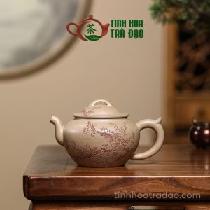 Alternative view of Ấm Tử Sa Tiếu Anh Khắc Hoa Xuân Thanh Đoạn Nê 280ml - ATS089