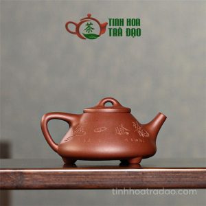 Alternative view of Ấm Tử  Sa Thạch Biều Đắp Rồng Thủy Long Đáy Tào Thanh 300ml - ATS095