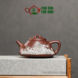 Alternative view of Ấm Tử  Sa Thạch Biều Vẽ Cá Chép Vượt Vũ Môn Đáy Tào Thanh 250ml - ATS096