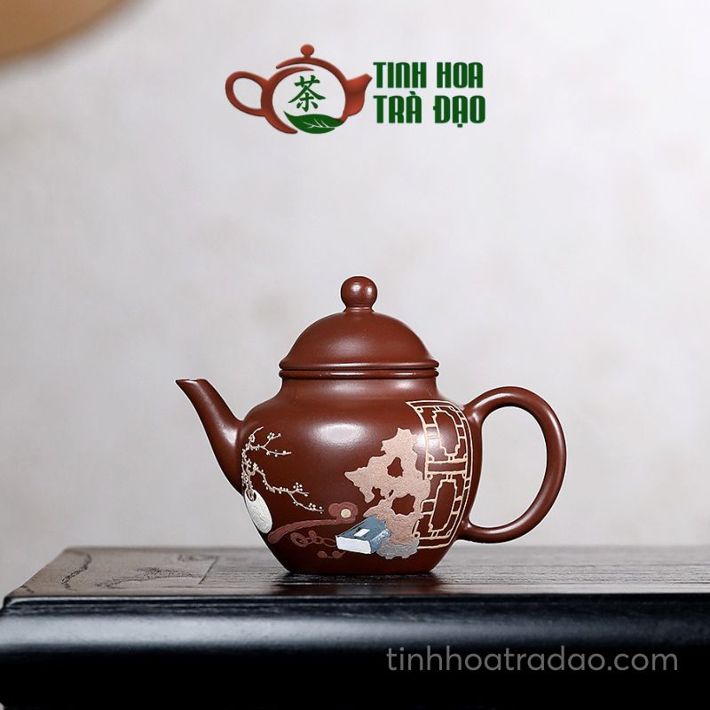 Ấm Tử Sa Cung Đăng Vẽ Tiểu Cảnh Tử Nê 180ml - ATS099