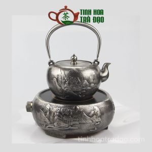 Ấm Gang Tetsubin Sơn Cư Tiên Hạc Lão Thiết Hồ Cao Cấp 1300ml AG04