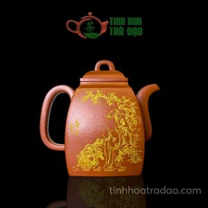 Ấm Tử Sa Hán Phương Miêu Kim Thưởng Nguyệt Long Sơn Chu Nê 340ml - ATS112