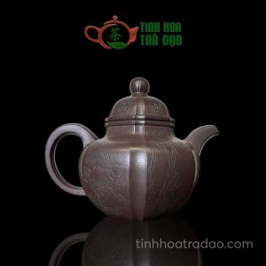 Alternative view of Ấm Tử Sa Lục Phương Chuyết Cầu Ngư Mục Độc Tiều 450ml - ATS172
