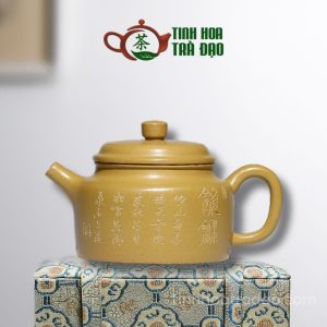 Ấm Tử Sa Đức Chung Khắc Cổ Thơ Hoàng Kim Đoạn Nê 260ml - ATS211