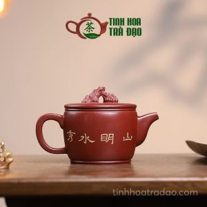 Alternative view of Ấm Tử Sa Hán Ngõa Thái Hồ Thạch Đắp Phong Cảnh Đại Hồng Bào 200ml - ATS216