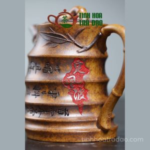 Alternative view of Ấm Tử Sa Nguyên Bộ Hiền Trúc Thố Tổ Nung Củi Hoàng Kim Đoạn Nê 220ml - ATS224