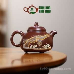 Alternative view of Ấm Tử Sa Nhũ Đinh Đắp Rồng Cực phẩm Lão Tử Nê 310ml - ATS226