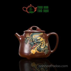Ấm Tử Sa Cao Thạch Biều Đắp Rồng Cực phẩm Lão Tử Nê 240ml - ATS227