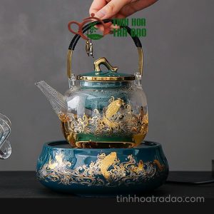 Alternative view of Bộ Bếp Điện Hồng Ngoại + Ấm Thủy Tinh Màu Xanh Miêu Kim Hải Ngư 1200W BD02