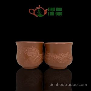 Chén Chủ Nê Hưng Khắc Rồng Đỏ Cam 100ml CNH07