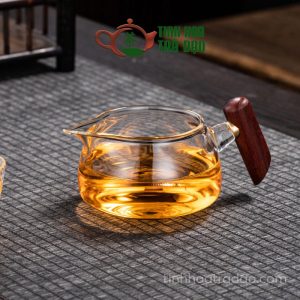 Chén Tống Trà Thủy Tinh Tay Gỗ Chịu Nhiệt Cao Cấp CT11