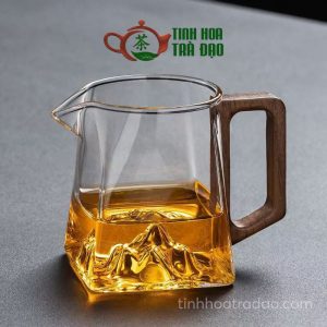 Chén Tống Trà Thủy Tinh Tay Gỗ Chịu Nhiệt Cao Cấp CT14