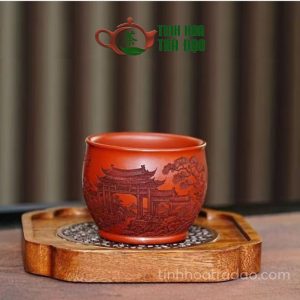 Chén Chủ Tử Sa Xuân Mãn Hoa Đường Kê Huyết Đại Hồng Bào 160ml CTS32