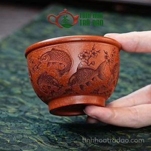 Alternative view of Chén Chủ Tử Sa Niên Niên Hữu Ngư Long Huyết Sa 160ml CTS33