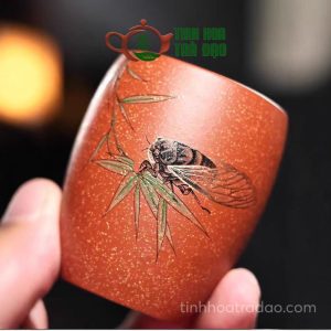Alternative view of Bộ 4 Chén Tử Sa Nhất Minh Kinh Nhân Long Huyết Sa 120ml CTS34