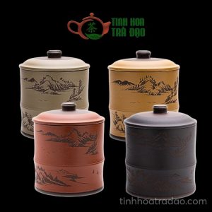 Hủ Trà Tử Sa Đựng 7-9 Bánh Trà Phổ Nhĩ Size Trung 24x29cm HT03