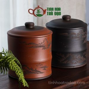 Alternative view of Hủ Trà Tử Sa Đựng 7-9 Bánh Trà Phổ Nhĩ Size Trung 24x29cm HT03