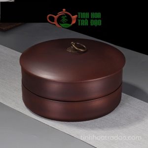 Hũ Trà Tử Sa Đựng Bánh Trà Phổ Nhĩ 2 Tầng ĐK 21.5cm HT14